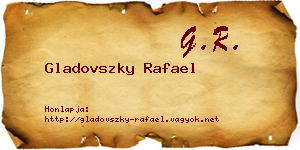 Gladovszky Rafael névjegykártya